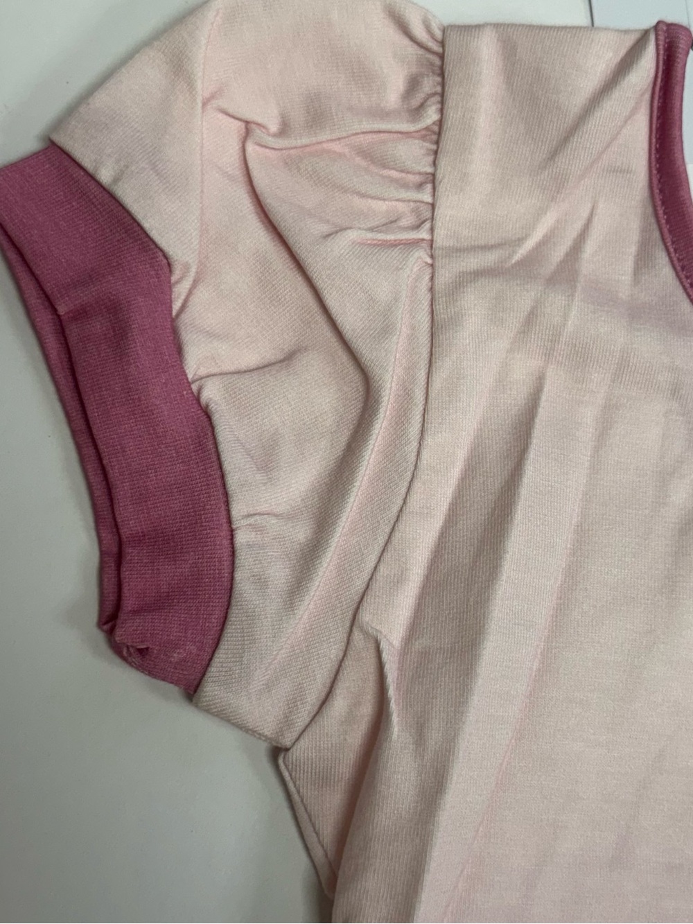 Omi Jo Mauve Morn Leotard Light Pink Dark Trim Cap Short Sleeve Girls 3T WDW NWT - Picture 6 of 9